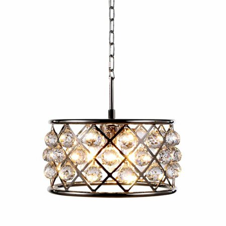 LIGHTING BUSINESS 1214D16PN-RC 16 Dia. x 9 H in. Madison Pendant Lamp - Polished Nickel, Royal Cut Crystal Clear LI2222125